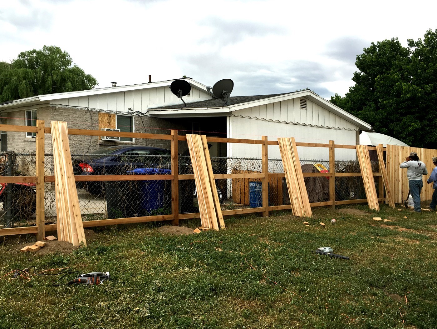 6-Foot Tall Cedar Fence Installation